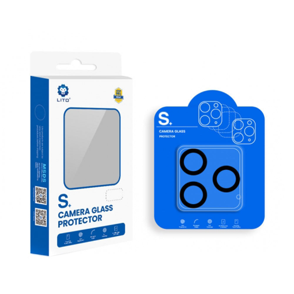 Folie de protectie Lito S+ Camera Glass compatibil cu iPhone 14 Pro / iPhone 14 Pro Max, Negru /Transparent
