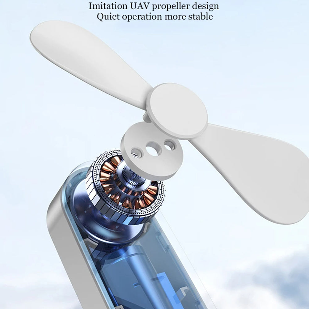 Techsuit Handheld Fan (TF1), Portable, for Pocket, Adjustable, Rechargeable, Silent, 1200mAh, Roz