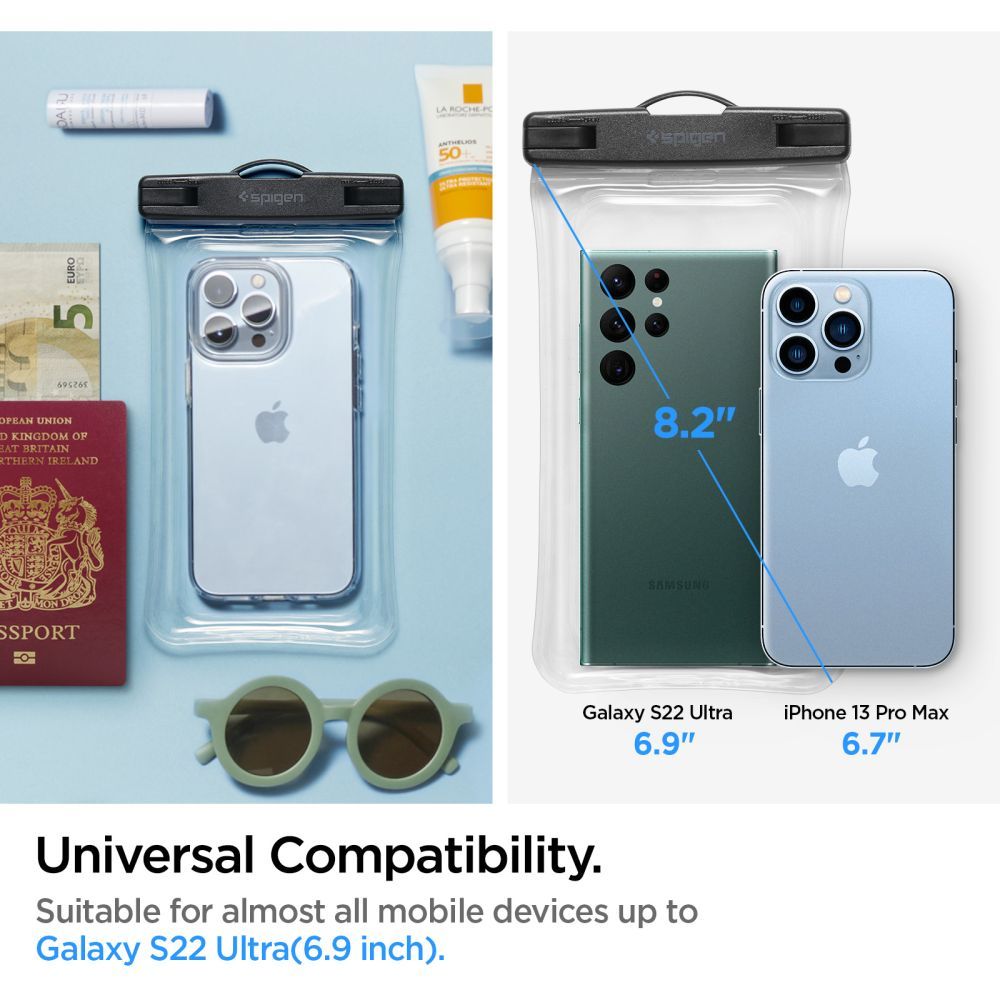Spigen Waterproof Case A610 (AMP04530), IPX8, for Phone, max 6.9", Transparent