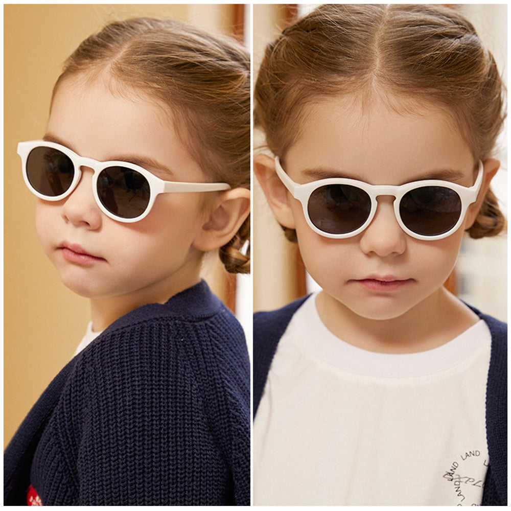 Techsuit Sunglasses Polarised (8308-C14), for Babies, Round Shape, with Strap, Negru / Red