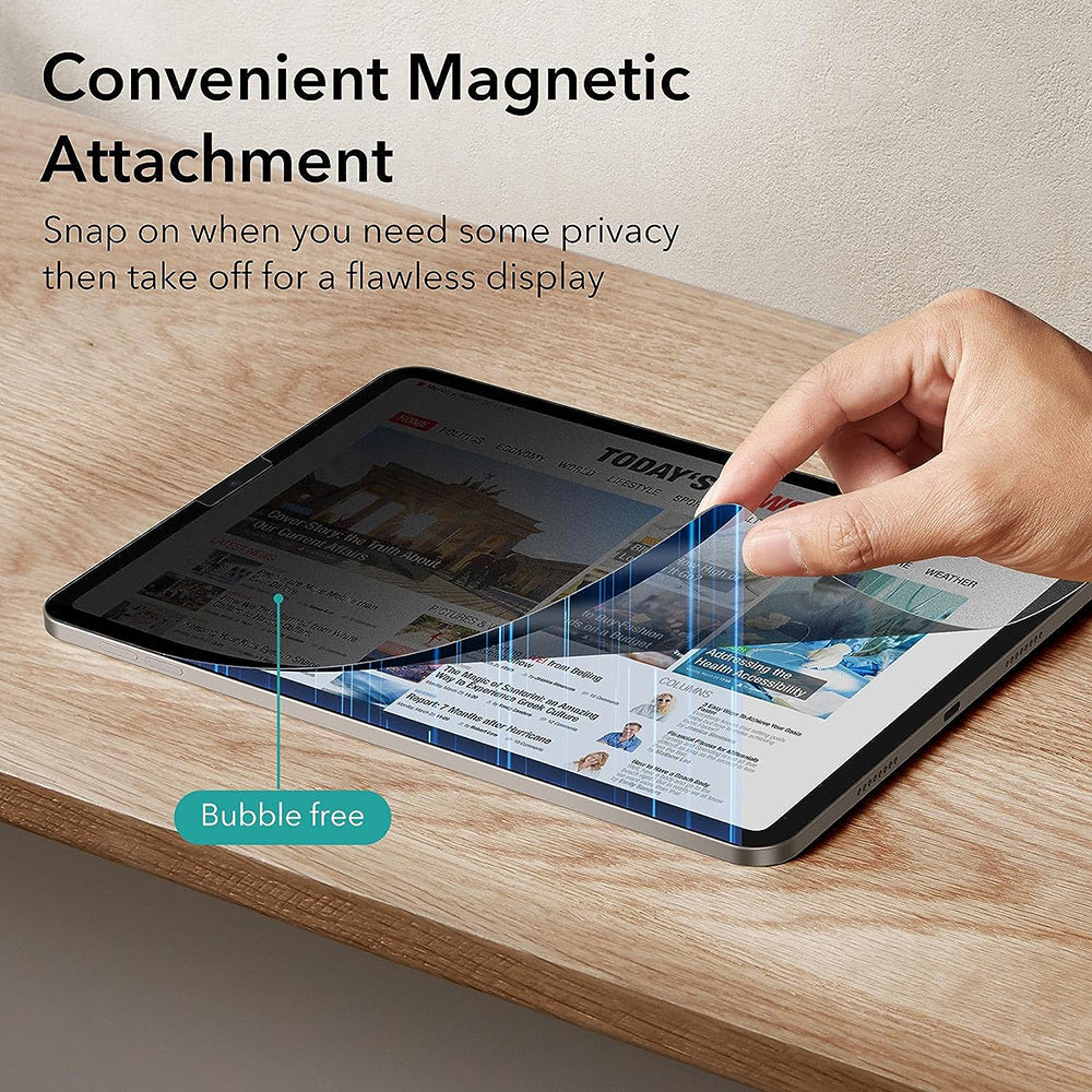 Husa de protectie tableta ESR Magnetic Privacy Screen Protector compatibil cu iPad Pro 12.9 (2018 / 2020 / 2021 / 2022), Negru