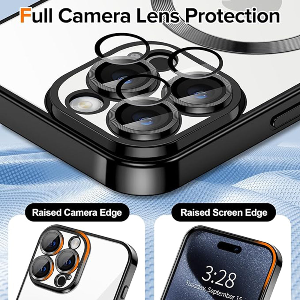 Husa de protectie Techsuit Luxury Crystal MagSafe compatibil cu iPhone 15 Pro, Negru