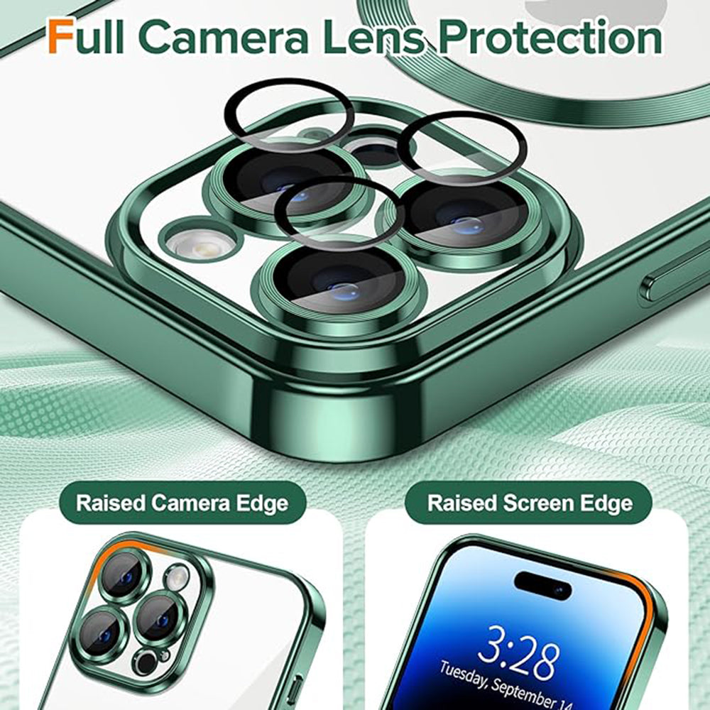 Husa de protectie Techsuit Luxury Crystal MagSafe compatibil cu iPhone 14 Pro Max, Deep Green