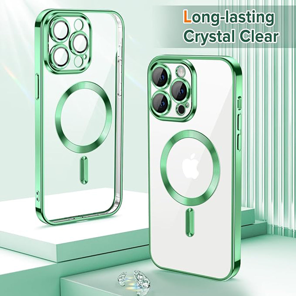 Husa de protectie Techsuit Luxury Crystal MagSafe compatibil cu iPhone 14 Pro, Verde Deschis