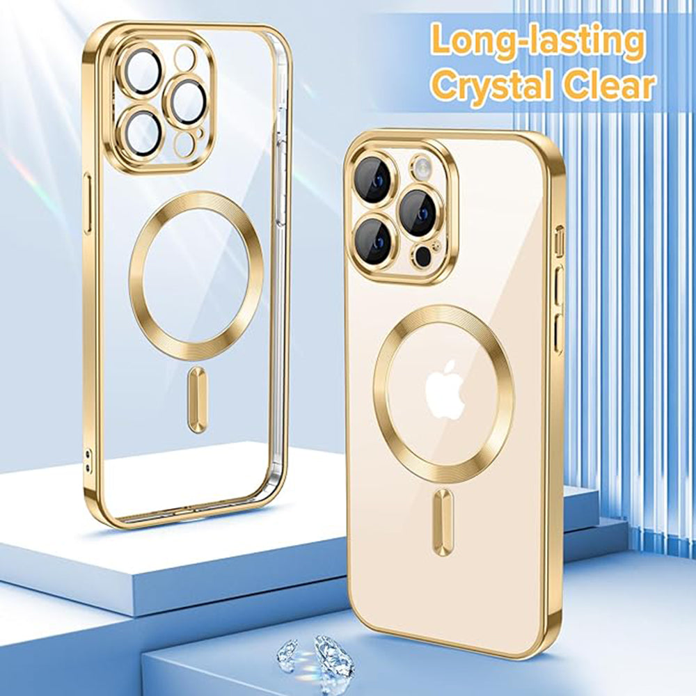 Husa de protectie Techsuit Luxury Crystal MagSafe compatibil cu iPhone 13 Pro Max, Auriu