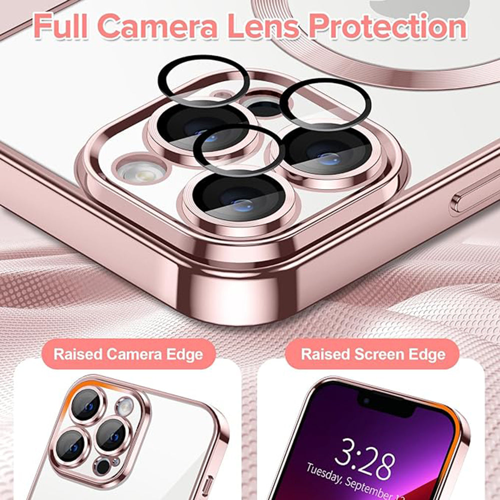 Husă Techsuit Luxury Crystal MagSafe roz pentru iPhone 13 Pro