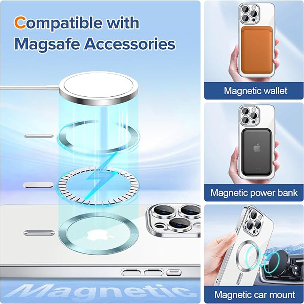 Techsuit Luxury Crystal MagSafe husă argintie pentru iPhone 12 Pro Max