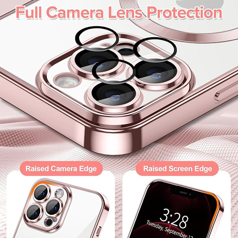 Husa de protectie Techsuit Luxury Crystal MagSafe compatibil cu iPhone 12 Pro Max, Roz