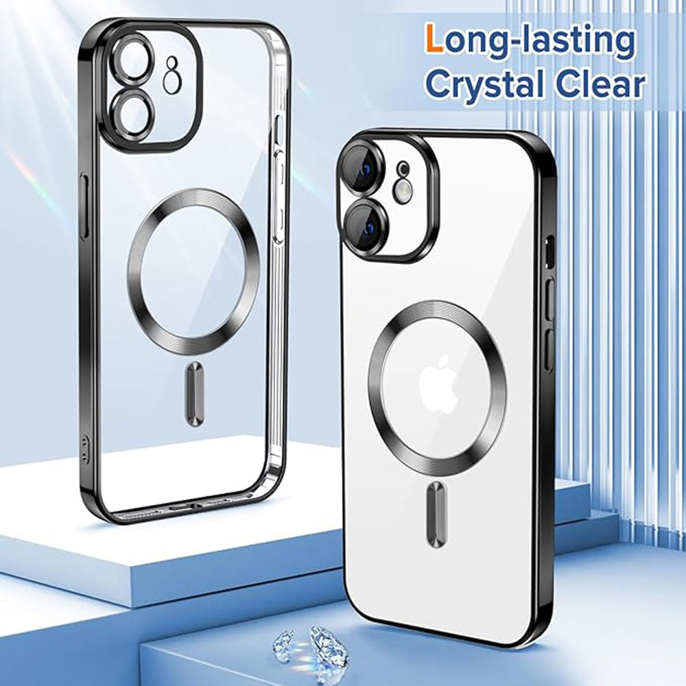 Husa de protectie Techsuit Luxury Crystal MagSafe compatibil cu iPhone 12, Negru