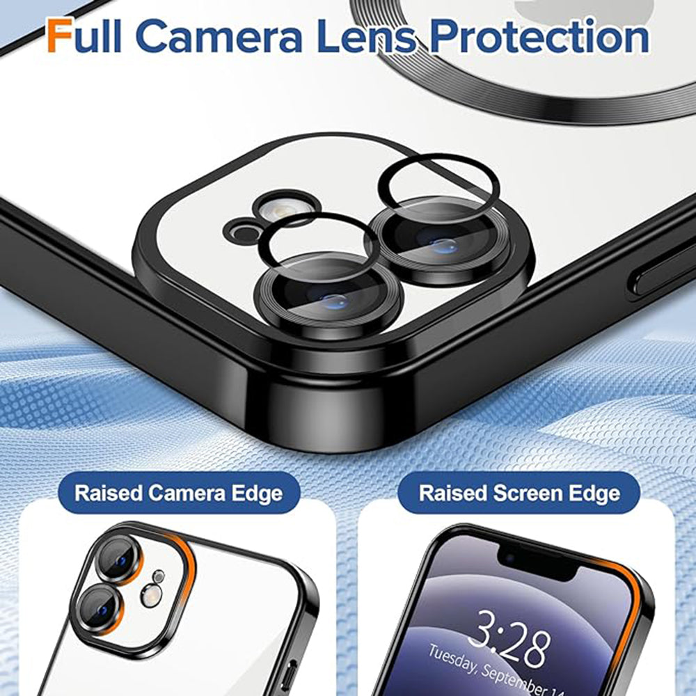 Husa de protectie Techsuit Luxury Crystal MagSafe compatibil cu iPhone 12, Negru