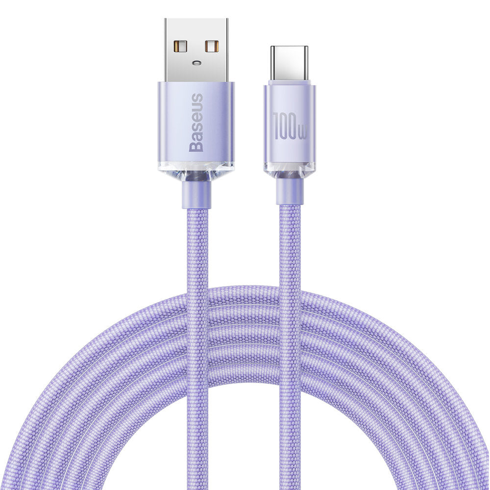 Cablu Baseus Crystal Shine (CAJY000505), USB-C, 100W, 2m, Mov