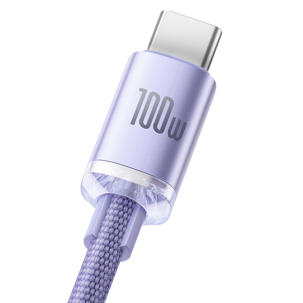 Cablu Baseus Crystal Shine (CAJY000505), USB-C, 100W, 2m, Mov