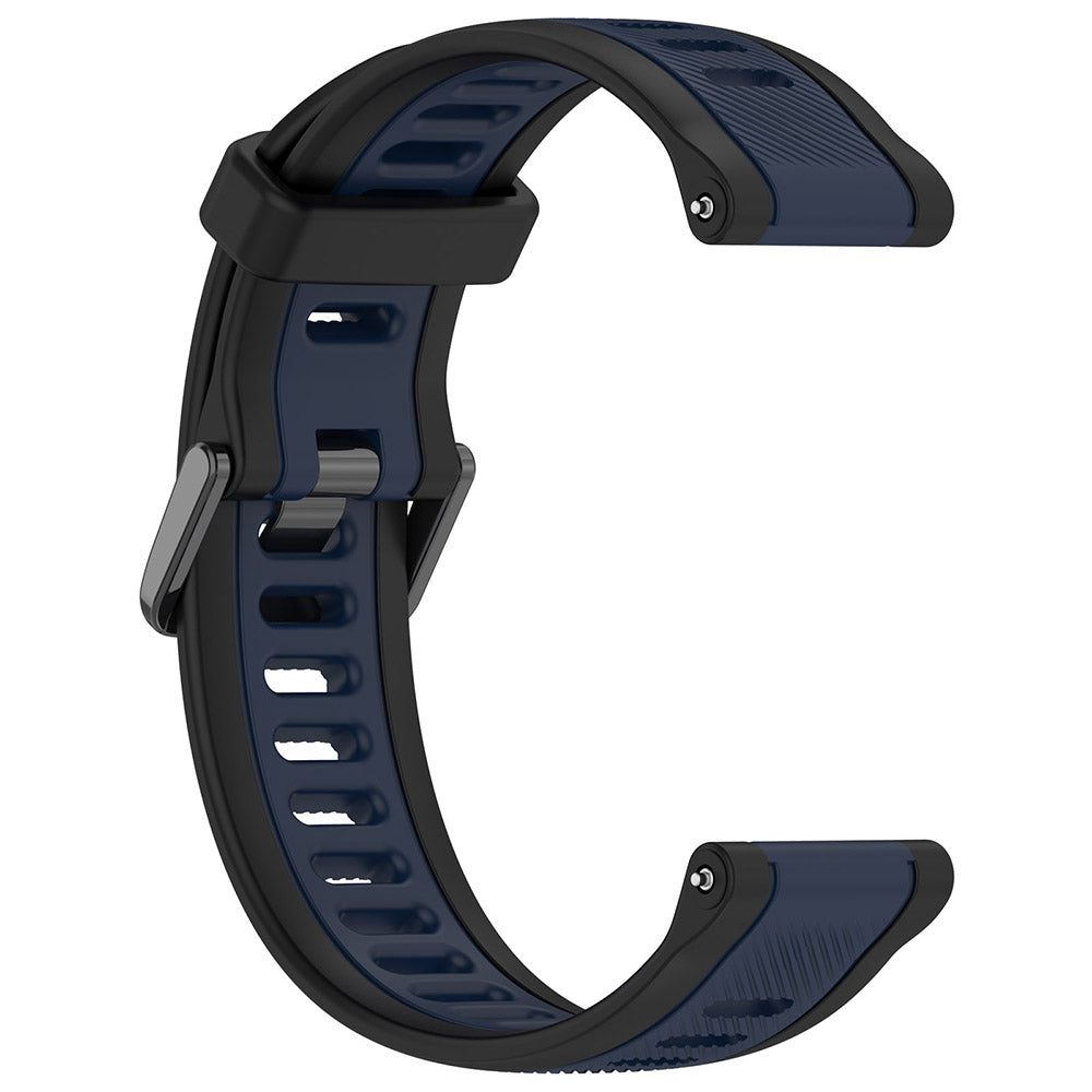 Curea smartwatch Techsuit Watchband 18mm (W053) compatibil cu Huawei Watch GT 4 (41mm)/W1/Honor Watch S1/Garmin Venu 2S/Vivoactive 4S, Albastru Inchis