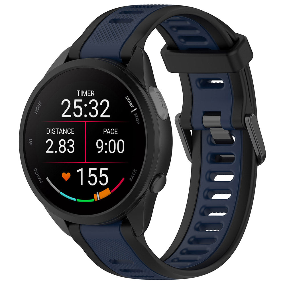 Curea smartwatch Techsuit Watchband 18mm (W053) compatibil cu Huawei Watch GT 4 (41mm)/W1/Honor Watch S1/Garmin Venu 2S/Vivoactive 4S, Albastru Inchis