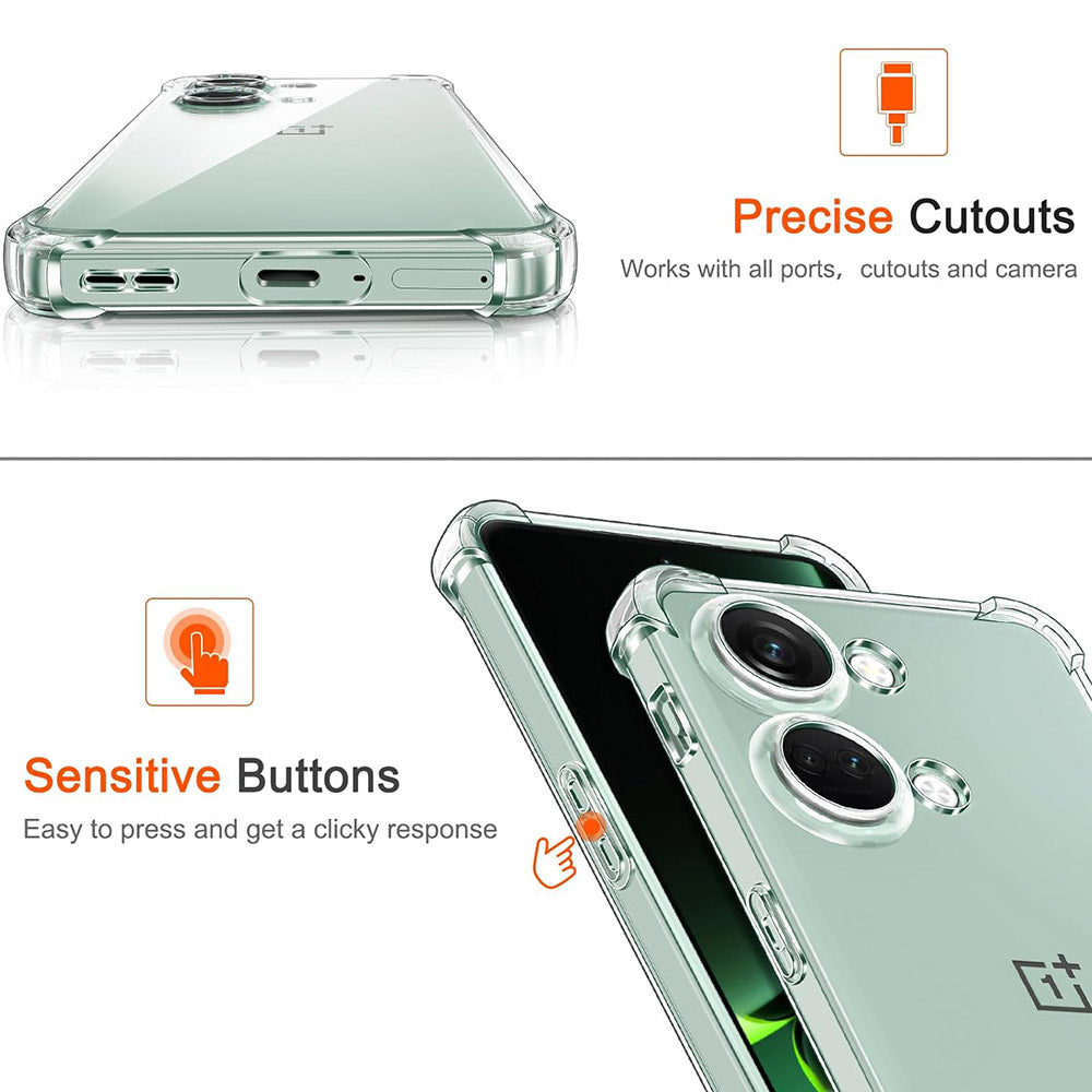 Husa de protectie Techsuit Shockproof Clear Silicone compatibil cu OnePlus Nord 3, Transparent