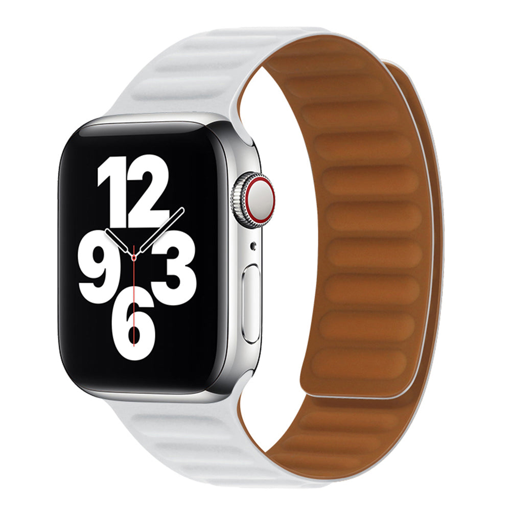 Curea smartwatch Techsuit Watchband (W035) compatibil cu Apple Watch 1/2/3/4/5/6/7/8/9/10/11/SE/SE 2/SE 3/Ultra/2/3 (42/44/45/46/49mm), Alb