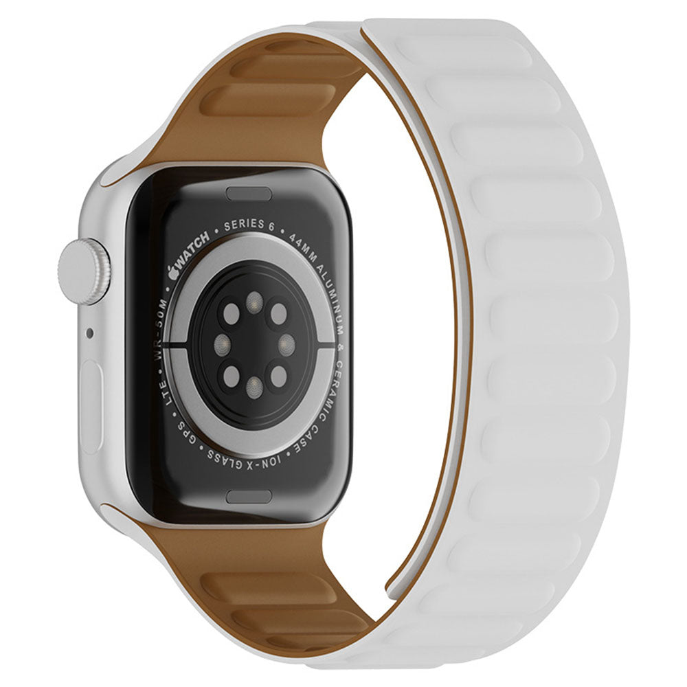Curea smartwatch Techsuit Watchband (W035) compatibil cu Apple Watch 1/2/3/4/5/6/7/8/9/10/11/SE/SE 2/SE 3/Ultra/2/3 (42/44/45/46/49mm), Alb