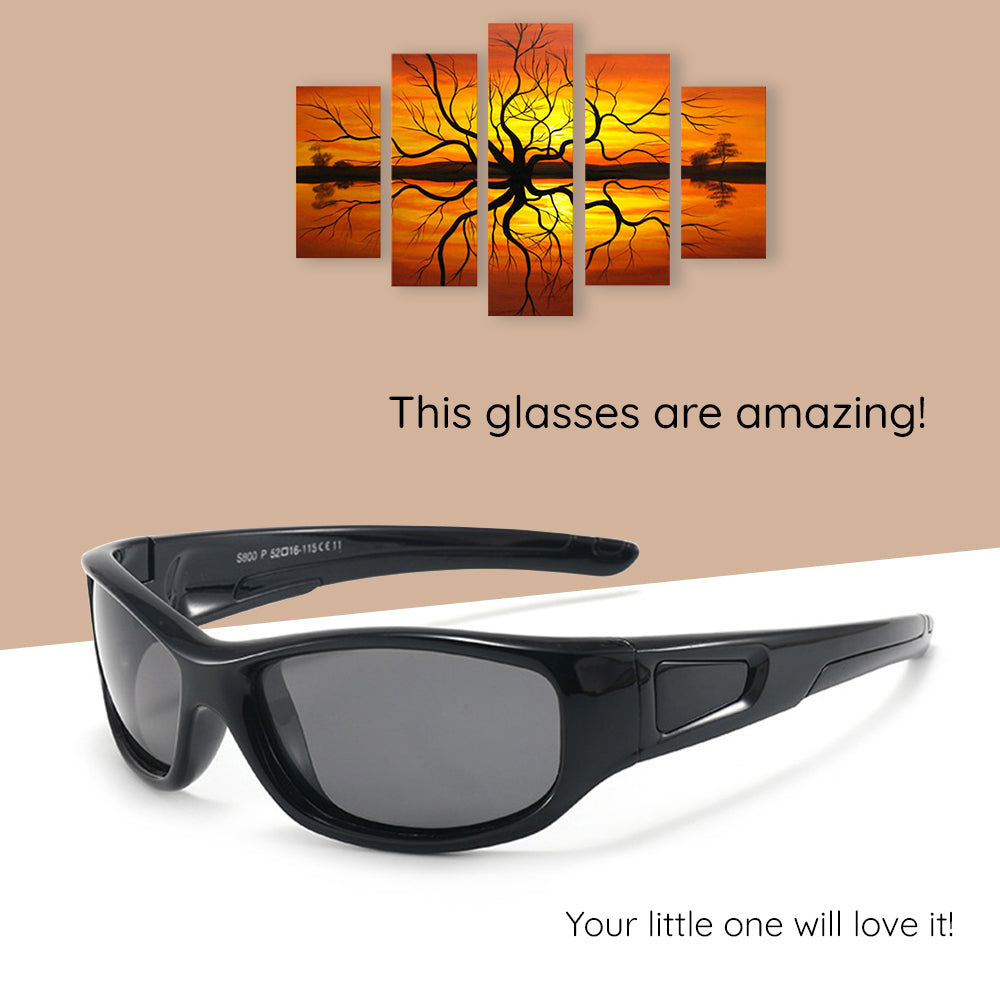 Techsuit Sunglasses Polarised (800-C29), for Kids, Sport Type, Flexible, Albastru / Dark Blue