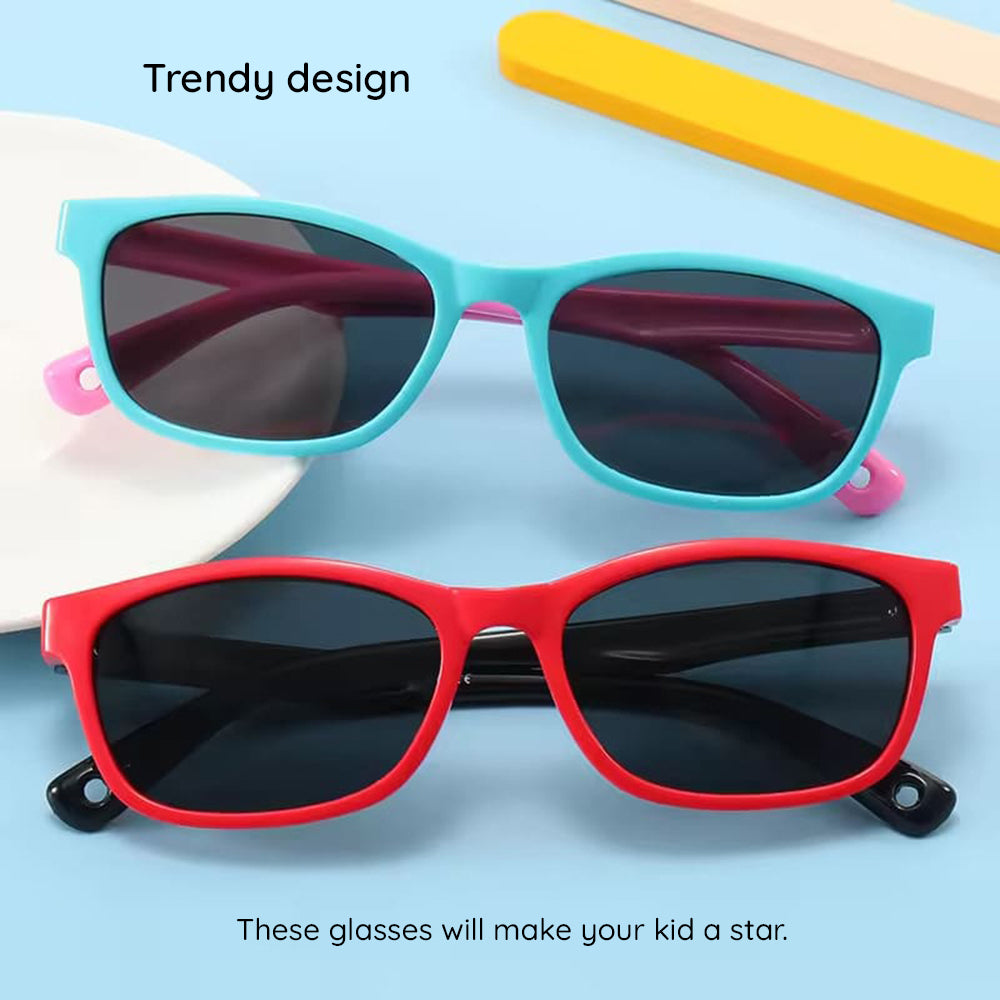 Techsuit Sunglasses Polarised (8260-C34), for Babies, Mov / Cyan