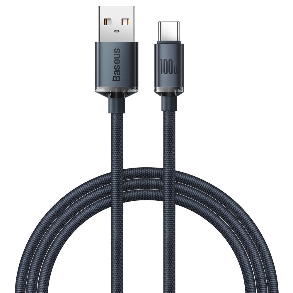 Cablu Baseus Crystal Shine (CAJY000401), USB-C, 100W, 1.2m, Negru
