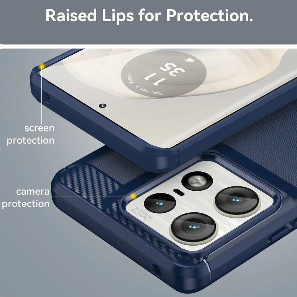Husa de protectie Techsuit Carbon Silicone compatibil cu Motorola Edge 50 Pro, Negru