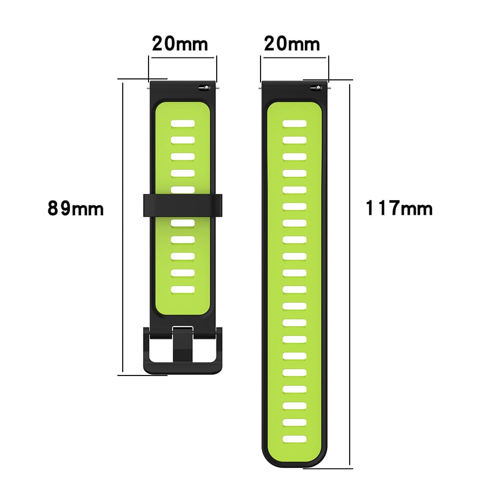 Curea smartwatch Techsuit Watchband 20mm (W002) compatibil cu Samsung Galaxy Watch 4/5/Active 2, Huawei Watch GT 3 (42mm)/GT 3 Pro (43mm), Negru