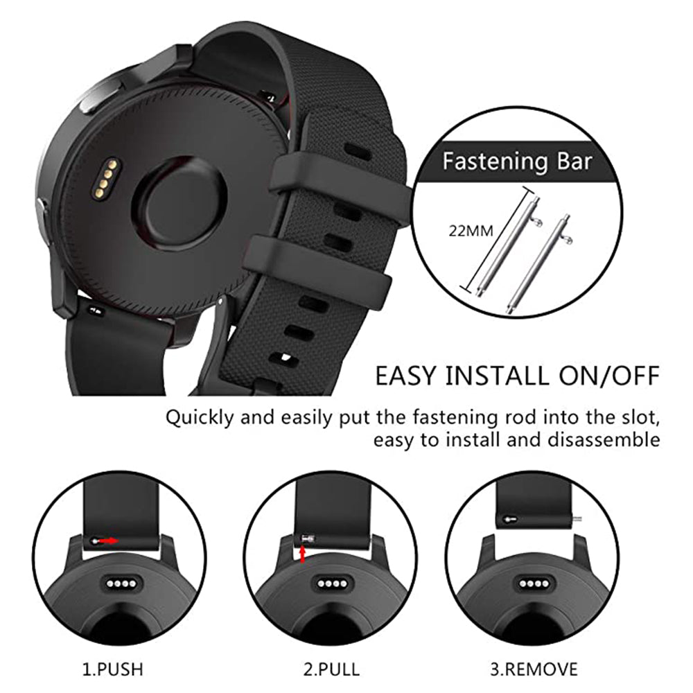 Curea smartwatch Techsuit Watchband 20mm (W006) compatibil cu Samsung Galaxy Watch 4/5/Active 2, Huawei Watch GT 3 (42mm)/GT 3 Pro (43mm), Negru