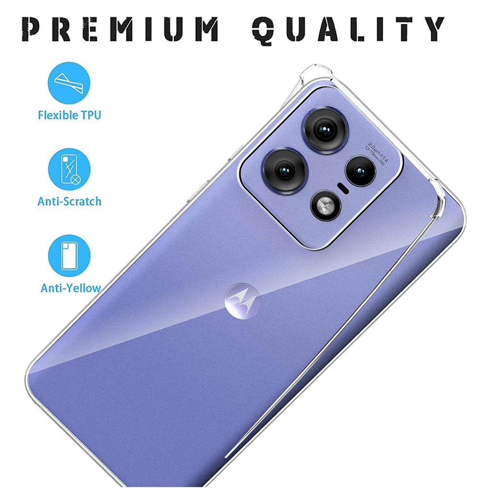 Husa de protectie Techsuit Shockproof Clear Silicone compatibil cu Motorola Edge 50 Pro, Transparent