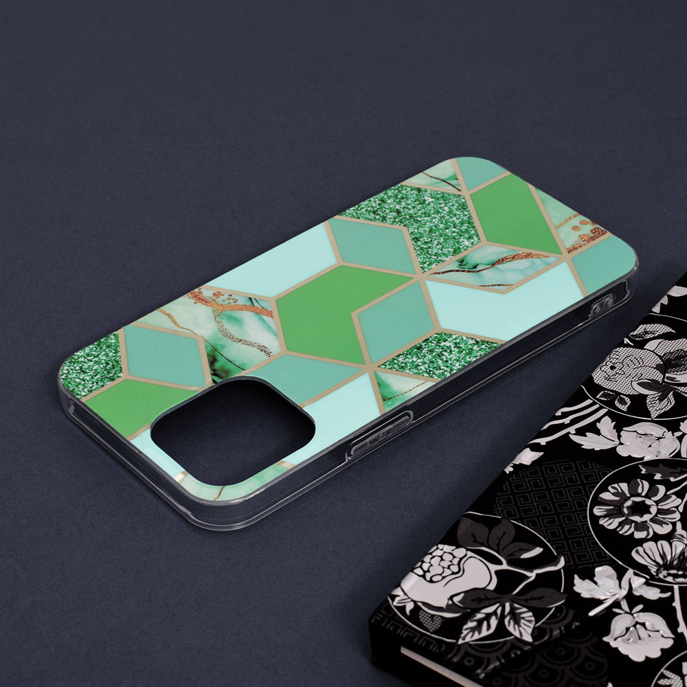 Husa de protectie Techsuit Marble Series compatibil cu iPhone 13 Pro Max, Verde Hex