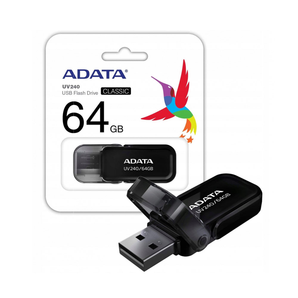 Stick de Memorie Adata UV240 (AUV240-64G-RBK), 64GB, USB 2.0, Negru