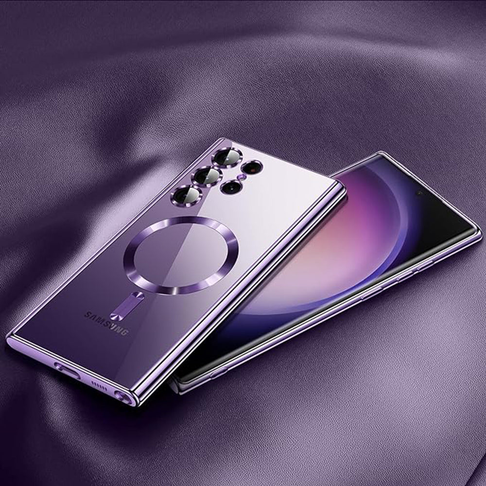 Husa de protectie Techsuit Luxury Crystal MagSafe compatibil cu Samsung Galaxy S23 Ultra, Albastru