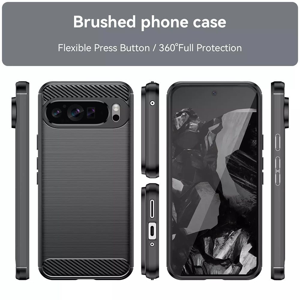 Husa de protectie Techsuit Carbon Silicone compatibil cu Google Pixel 9 Pro XL, Albastru