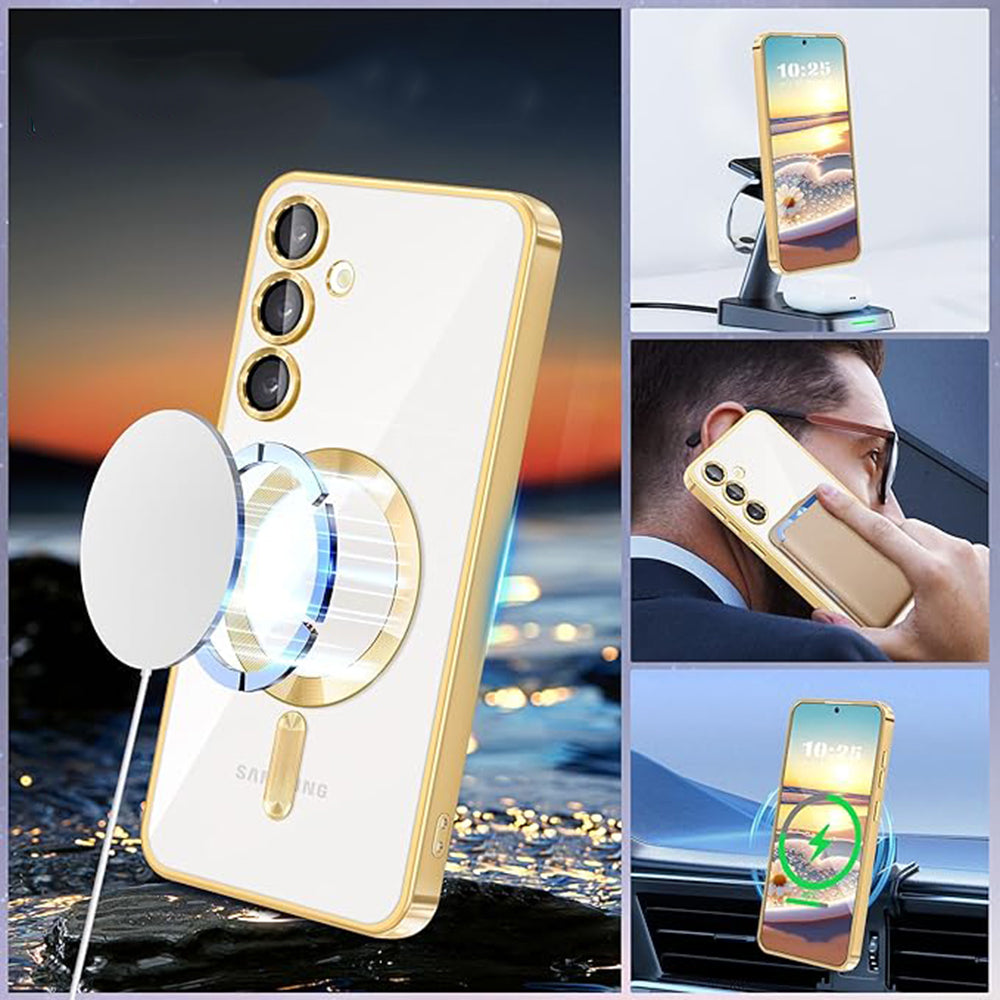 Husa de protectie Techsuit Luxury Crystal MagSafe compatibil cu Samsung Galaxy S23, Albastru