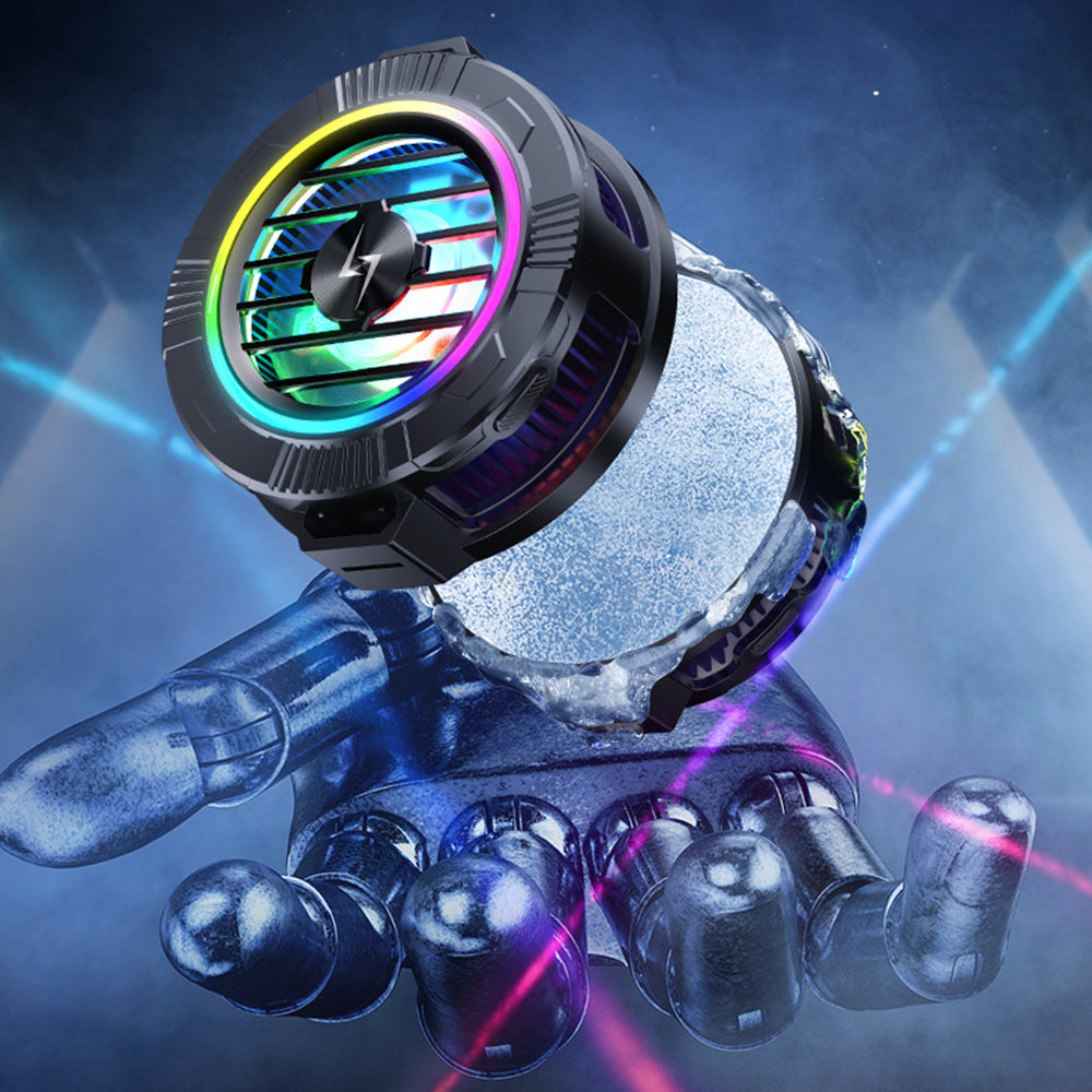 Accesoriu gaming Techsuit Phone Cooler (P66), Magnetic, with RGB Lights, Detachable Clip, for iOS and Android, Negru