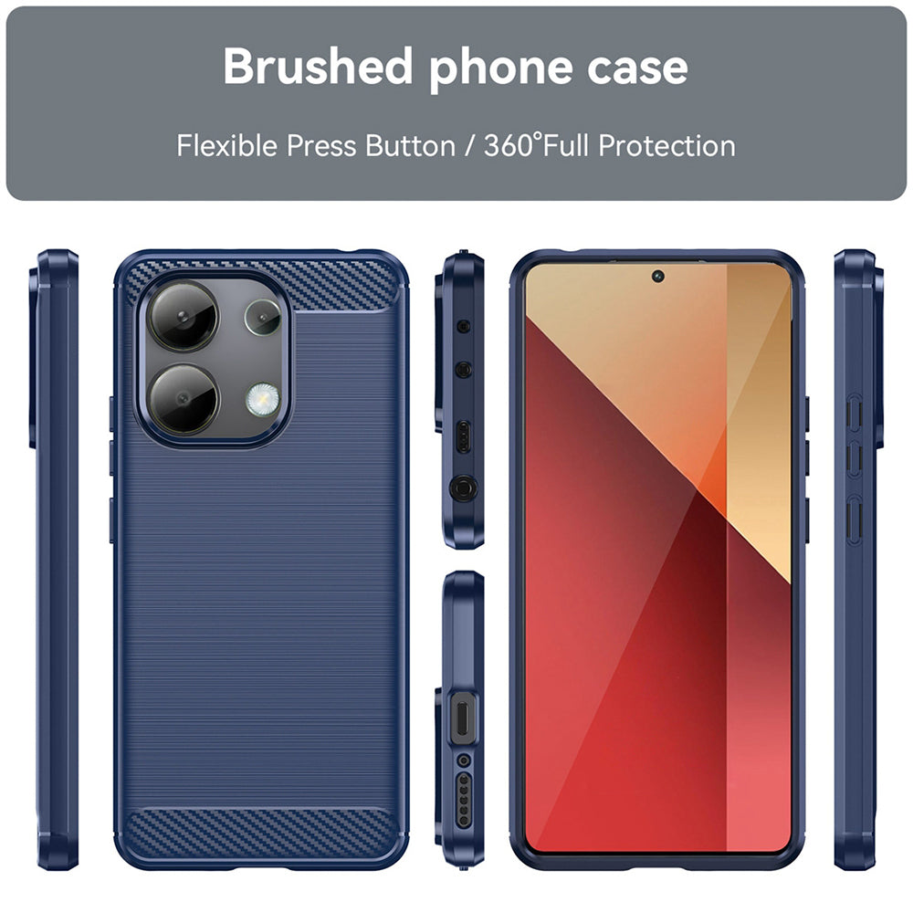 Husa de protectie Techsuit Carbon Silicone compatibil cu Xiaomi Redmi Note 13 4G, Albastru