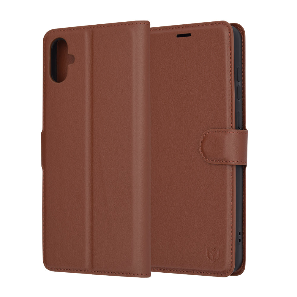Husa de protectie Techsuit Leather Folio compatibil cu Samsung Galaxy A05, Maro