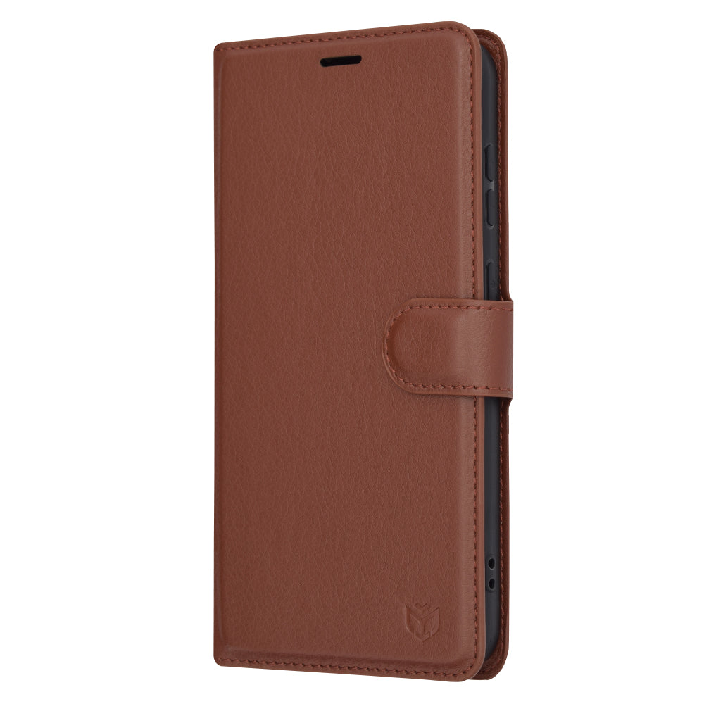 Husa de protectie Techsuit Leather Folio compatibil cu Samsung Galaxy S23 FE, Maro