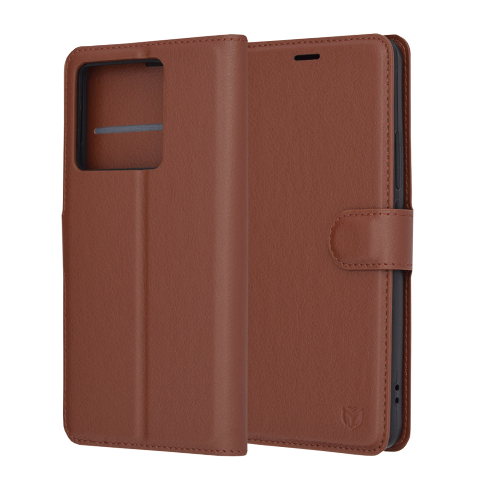 Husa de protectie Techsuit Leather Folio compatibil cu Xiaomi 13T / 13T Pro, Maro