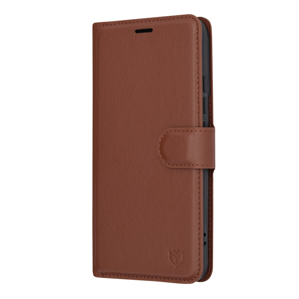 Husa de protectie Techsuit Leather Folio compatibil cu Xiaomi 14, Maro