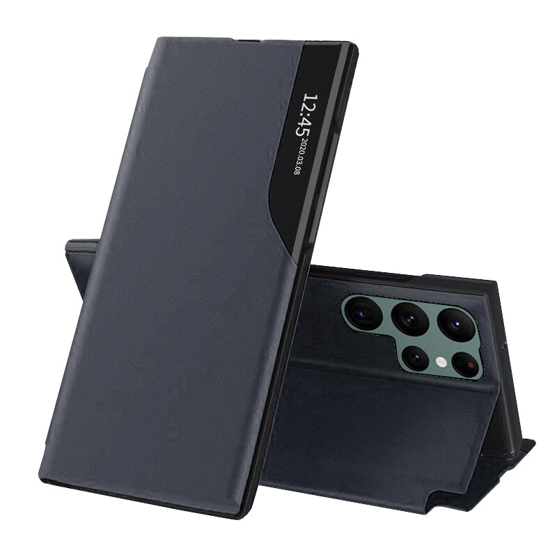 Husa de protectie Techsuit eFold Series compatibil cu Samsung Galaxy S22 Ultra, Albastru Inchis