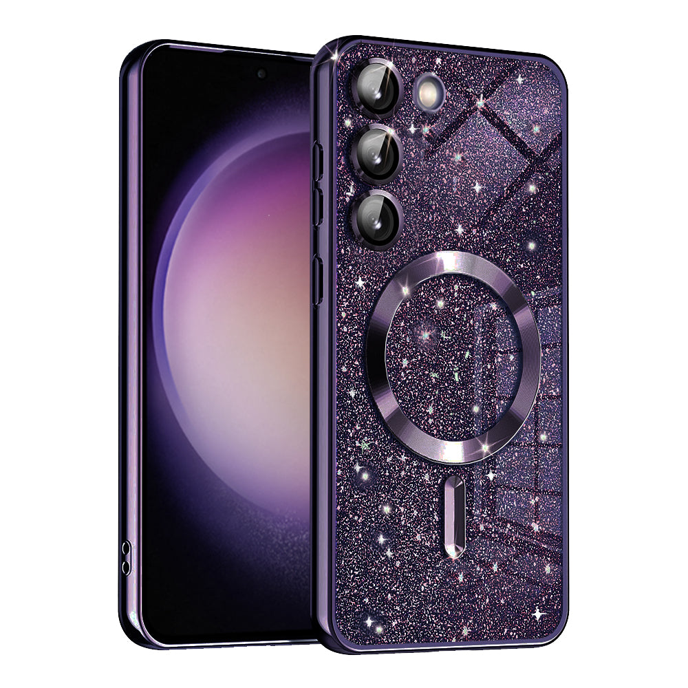Husa de protectie Techsuit Luxury Glitter MagSafe compatibil cu Samsung Galaxy S23 Plus, Mov