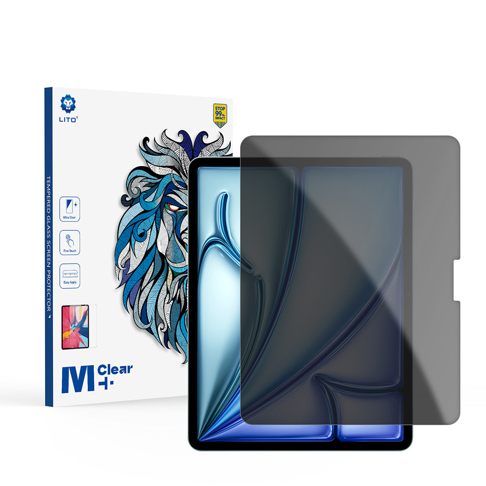 Husa de protectie tableta Lito 2.5D Classic Glass compatibil cu iPad Air 13 (2024) / Air 13 (2025) / Air 13 (2026), Privacy
