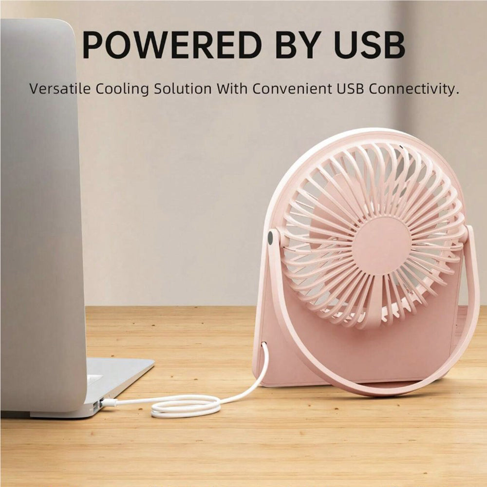 Techsuit Mini Fan (CT-108), Portable, Rechargeable, USB, Roz
