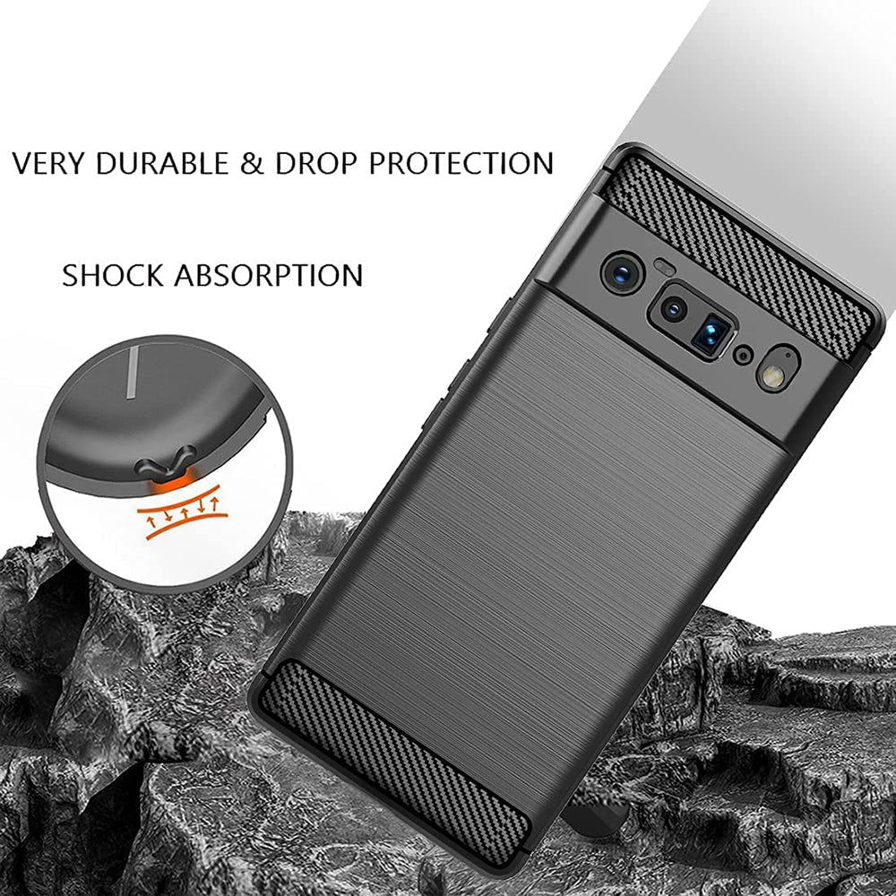 Husa de protectie Techsuit Carbon Silicone compatibil cu Google Pixel 6 Pro, Negru