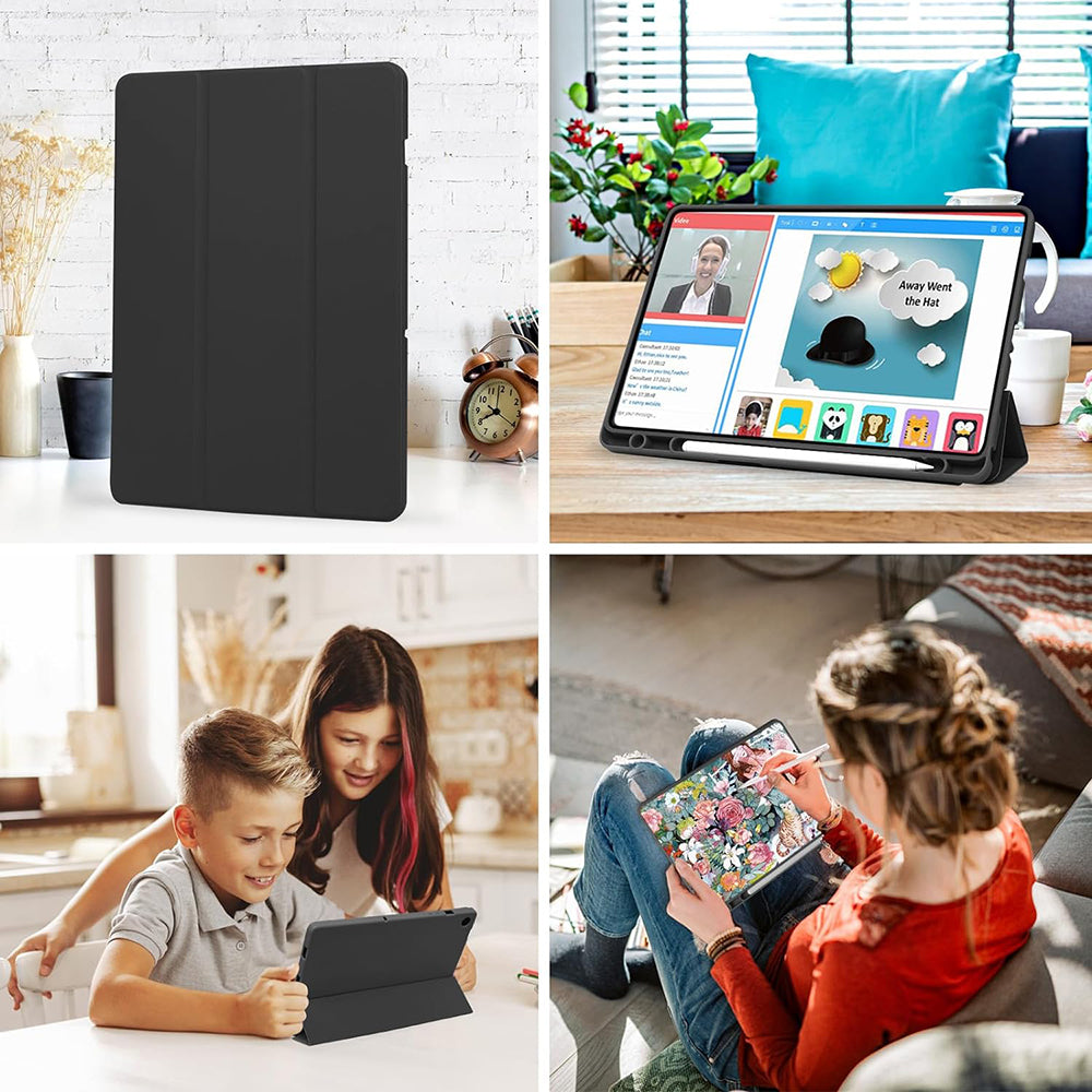 Husa de protectie tableta Techsuit Flex Trifold (with Pencil Holder) compatibil cu Samsung Galaxy Tab A9 Plus, Negru