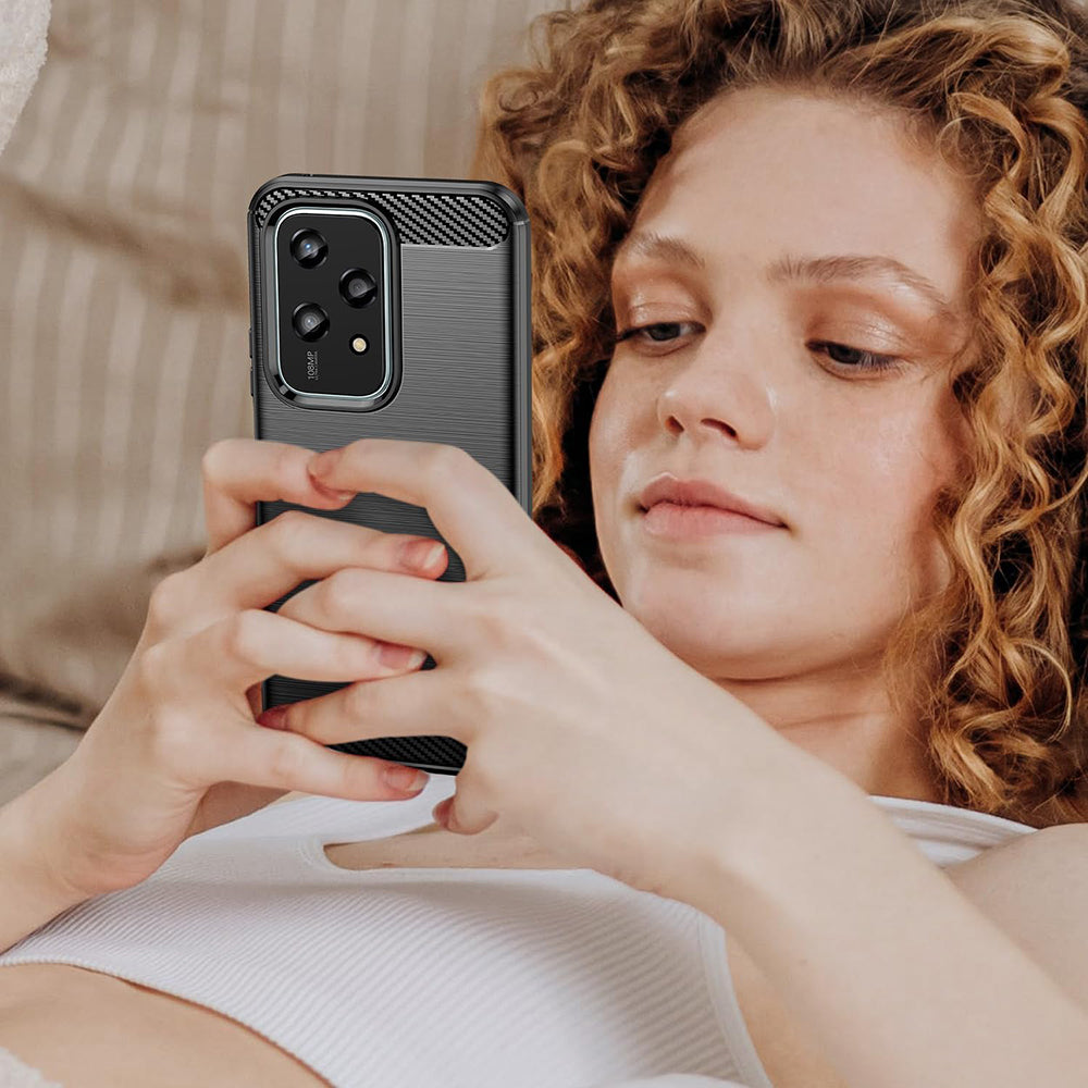 Husa de protectie Techsuit Carbon Silicone compatibil cu Honor 200 Lite, Negru