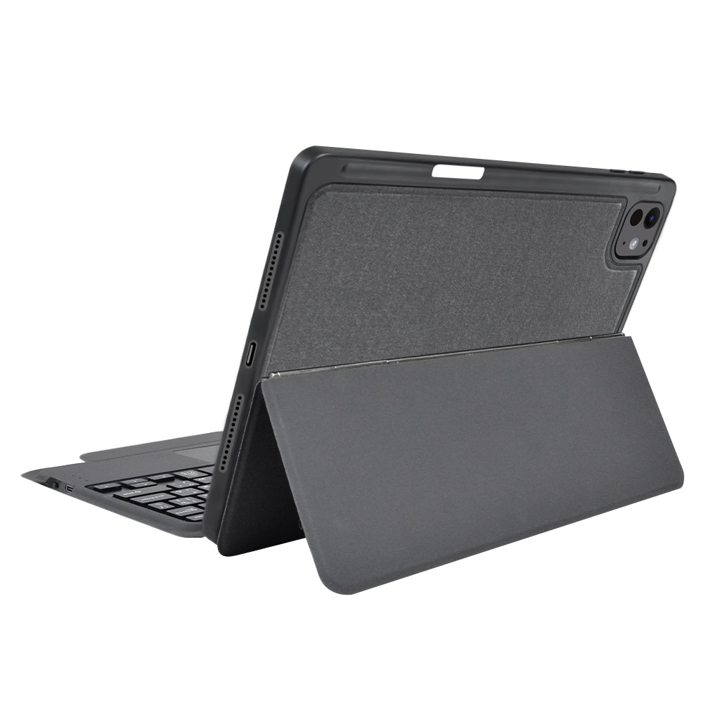 Husa de protectie tableta Techsuit KeyTab Pro + Screen Protector (with RGB Wireless Keyboard/Stylus Pen Holder) compatibil cu iPad Pro 11 (2024) / iPad Pro 11 (2025) - Black