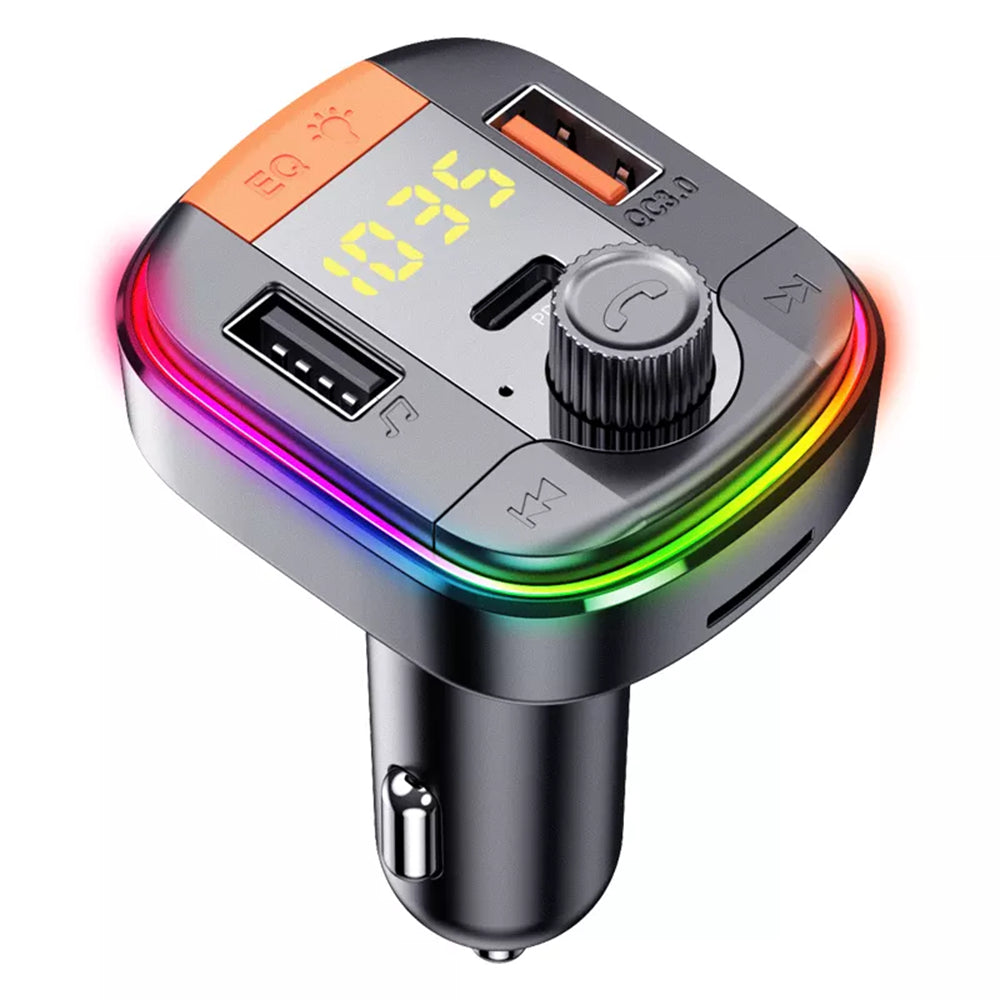 Incarcator Yesido (Y45), 2xUSB-A / Type-C, 18W, Modulator FM, Negru