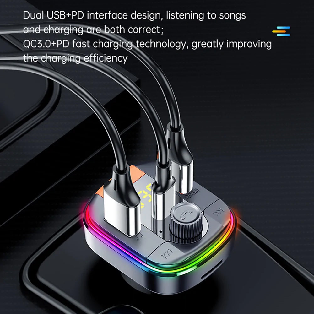Incarcator Yesido (Y45), 2xUSB-A / Type-C, 18W, Modulator FM, Negru