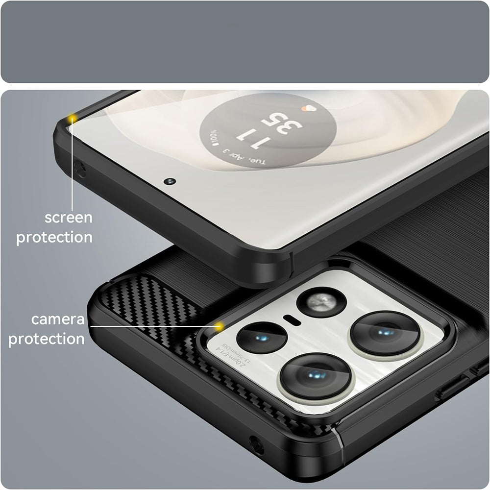 Husa de protectie Techsuit Carbon Silicone compatibil cu Motorola Edge 50 Ultra, Negru